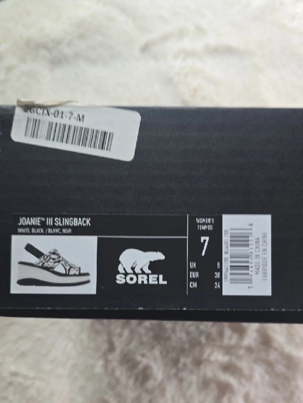 Sorel Black & White Floral Platform Sandal - Women's